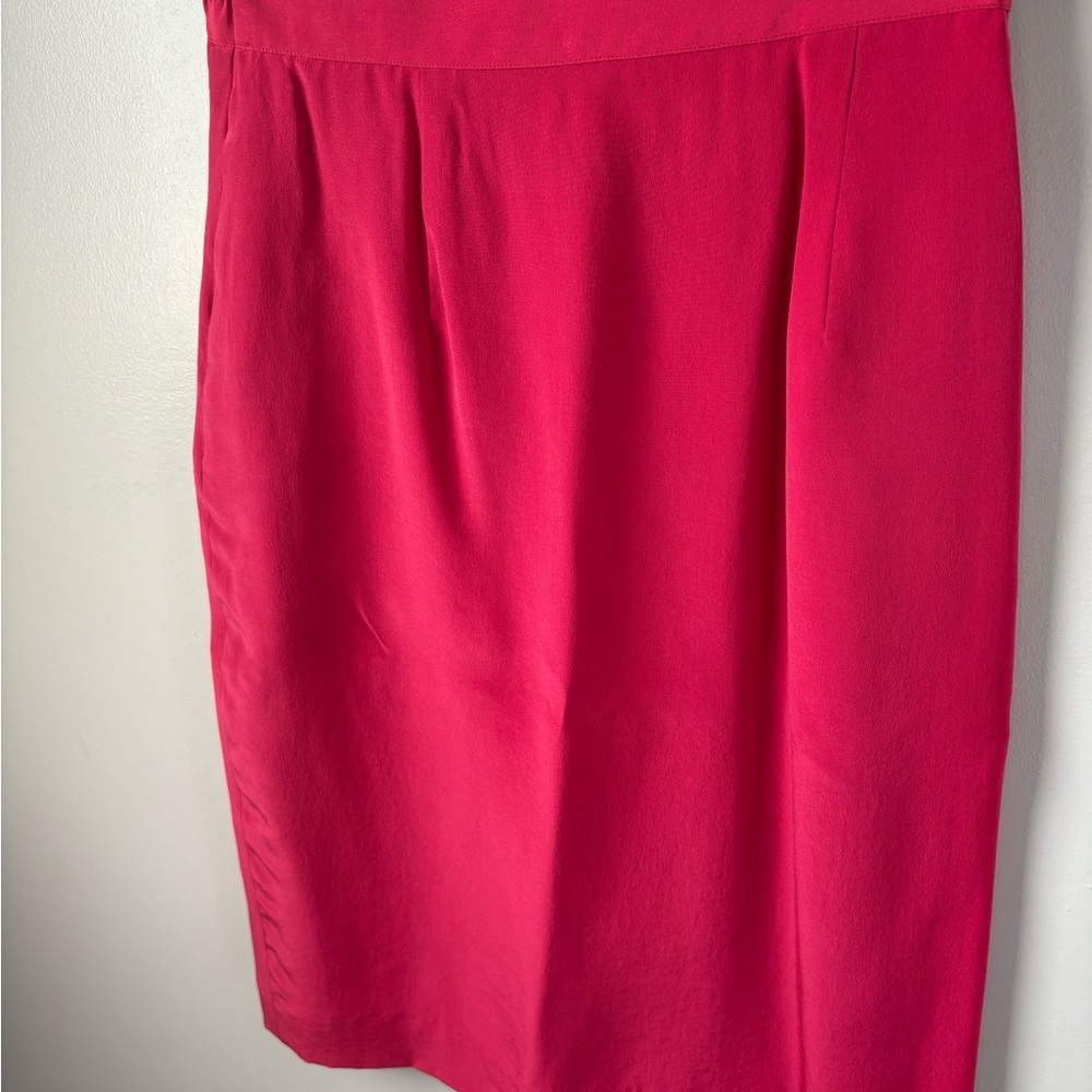 Talbots Vibrant Pink Pencil silk Skirt size 6